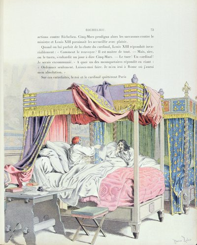 Armand-Jean du Plessis, Cardinal Richelieu and Louis XIII, Illustration from a Life of Richelieu by Theodore Camu by Maurice Leloir